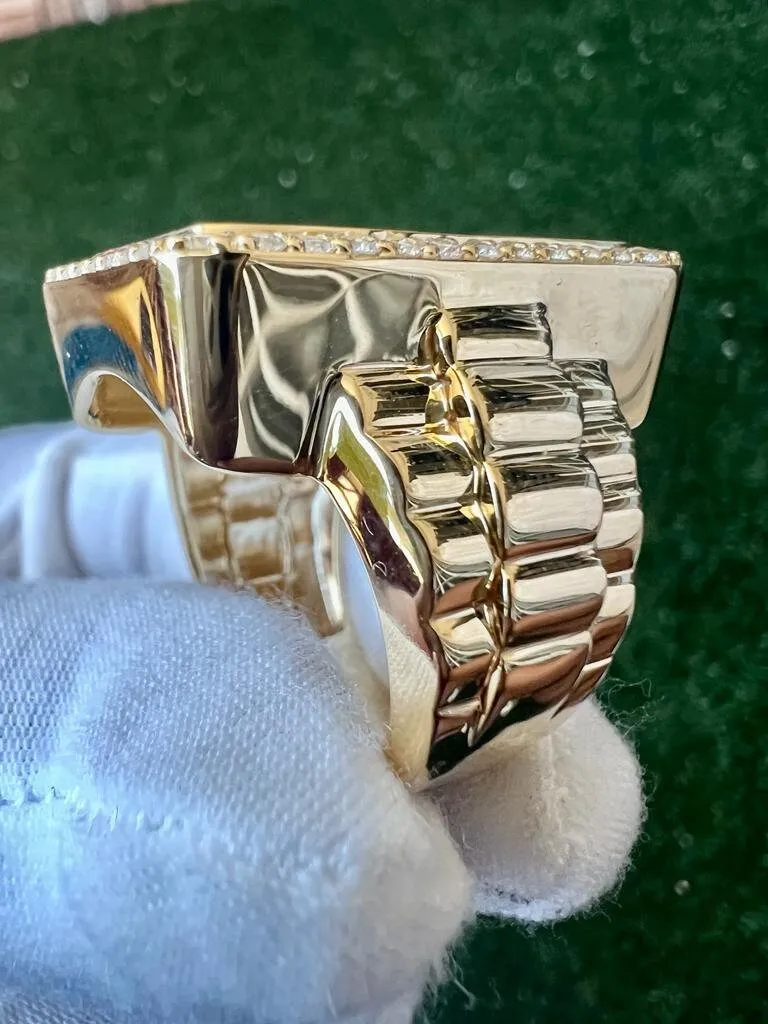 10K Yellow Gold Pamp Suisse Coin Diamond Men's Ring 1.16 ct Lady Fortuna 20.02 grams -Size 10, Mens Finger Ring, Gift for Him