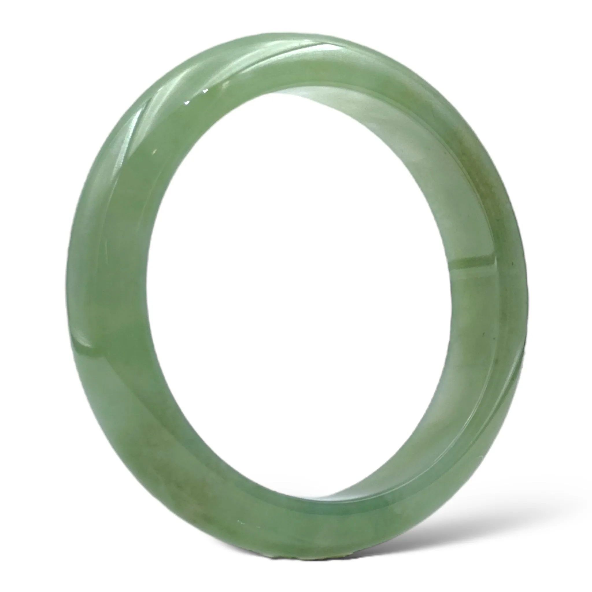110688 57.1mm Highly Translucent Grape Green Jadeite Bangle