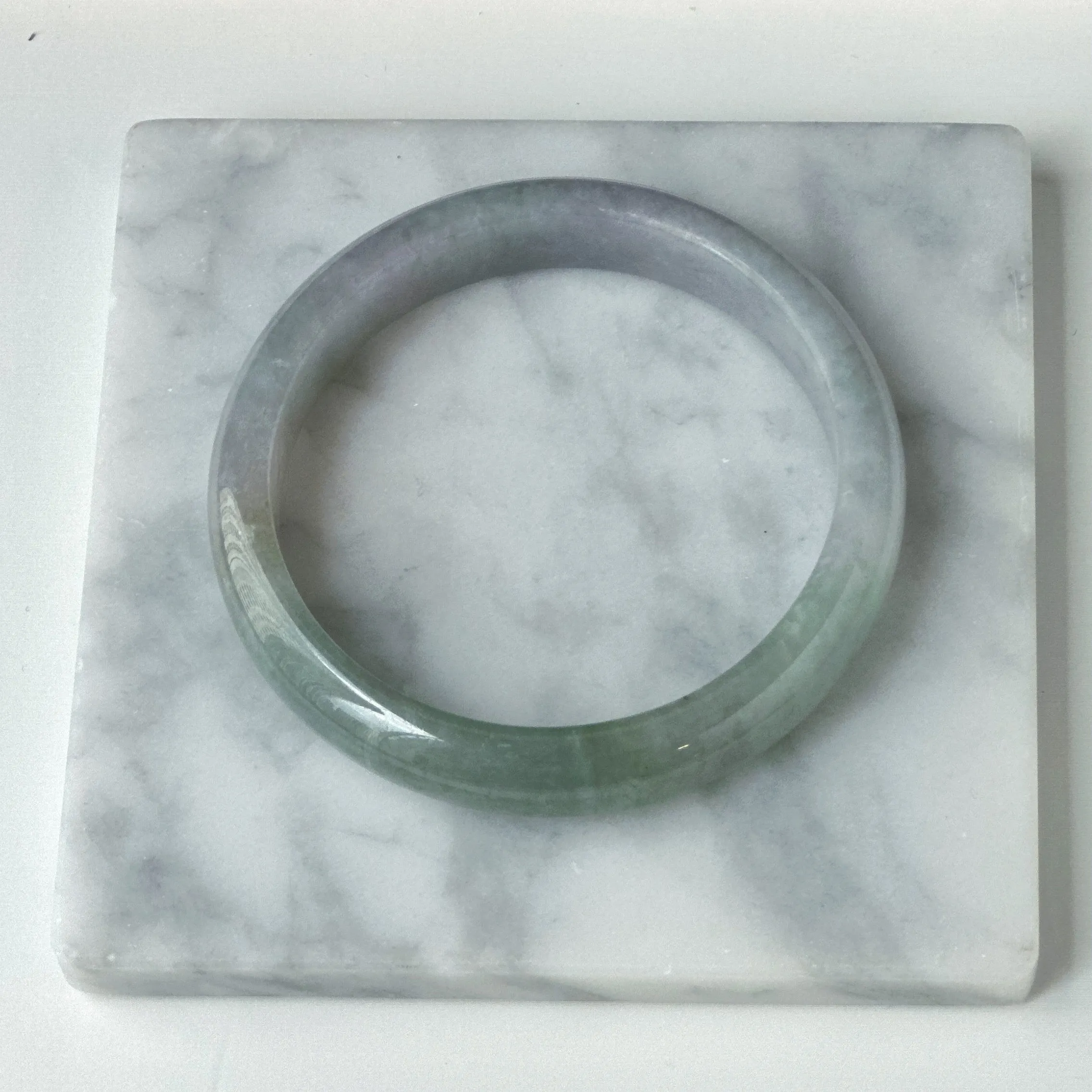 12058 58.2mm Smoky Purple with Lush Green Jade Bangle