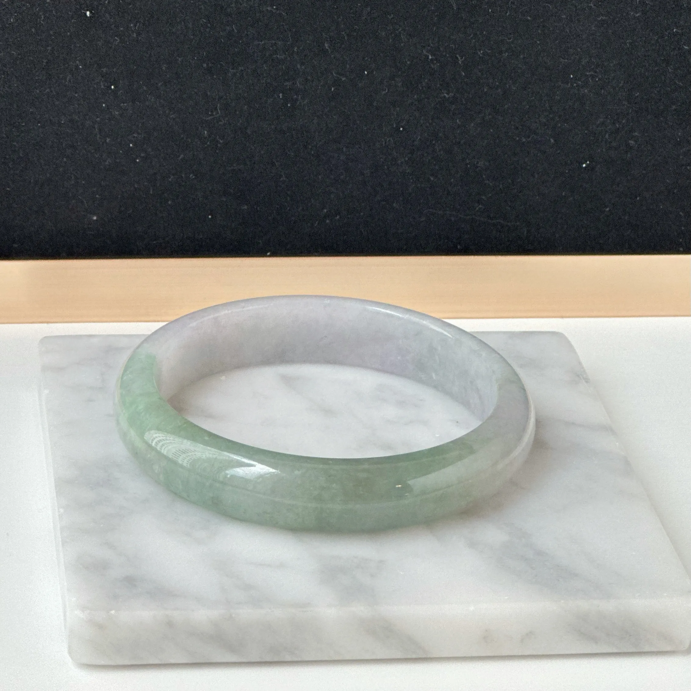 12058 58.2mm Smoky Purple with Lush Green Jade Bangle
