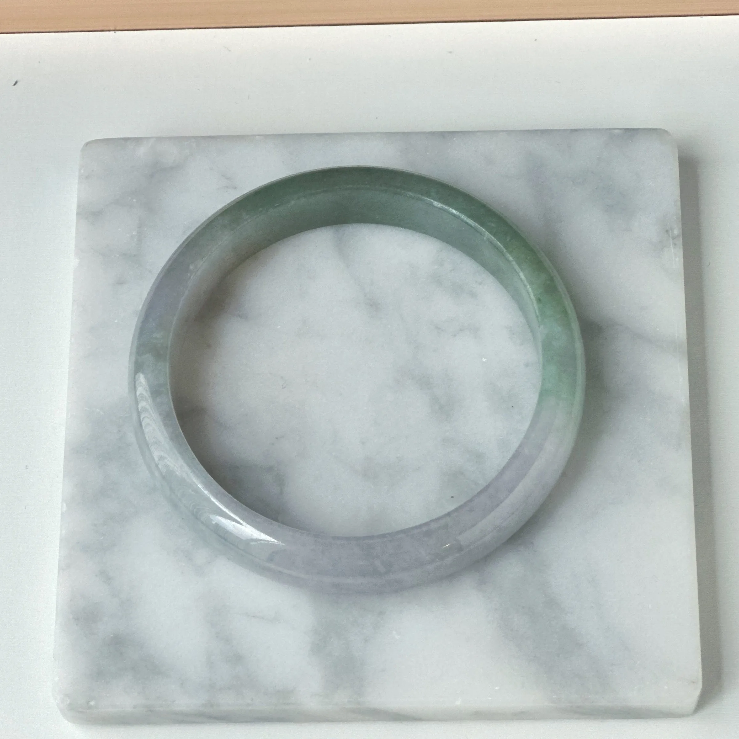 12058 58.2mm Smoky Purple with Lush Green Jade Bangle