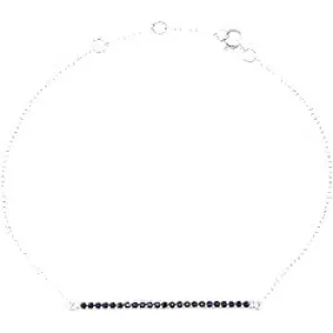 14K White Gold Blue Sapphire 8" Bracelet