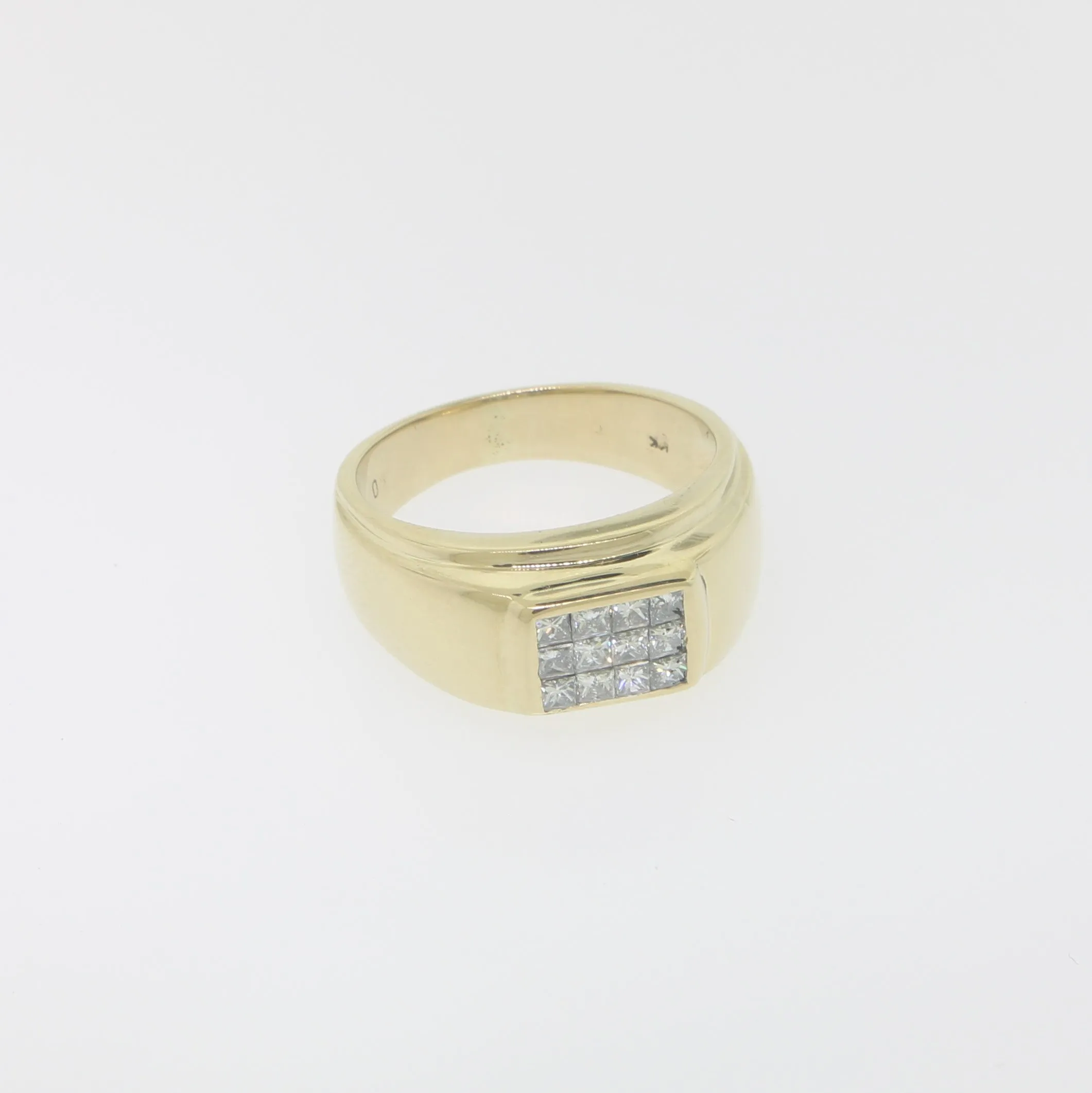 14K Yellow Gold Men's Invisible Set Diamond Ring (~.72CTW) Size 10.75 (Estate)
