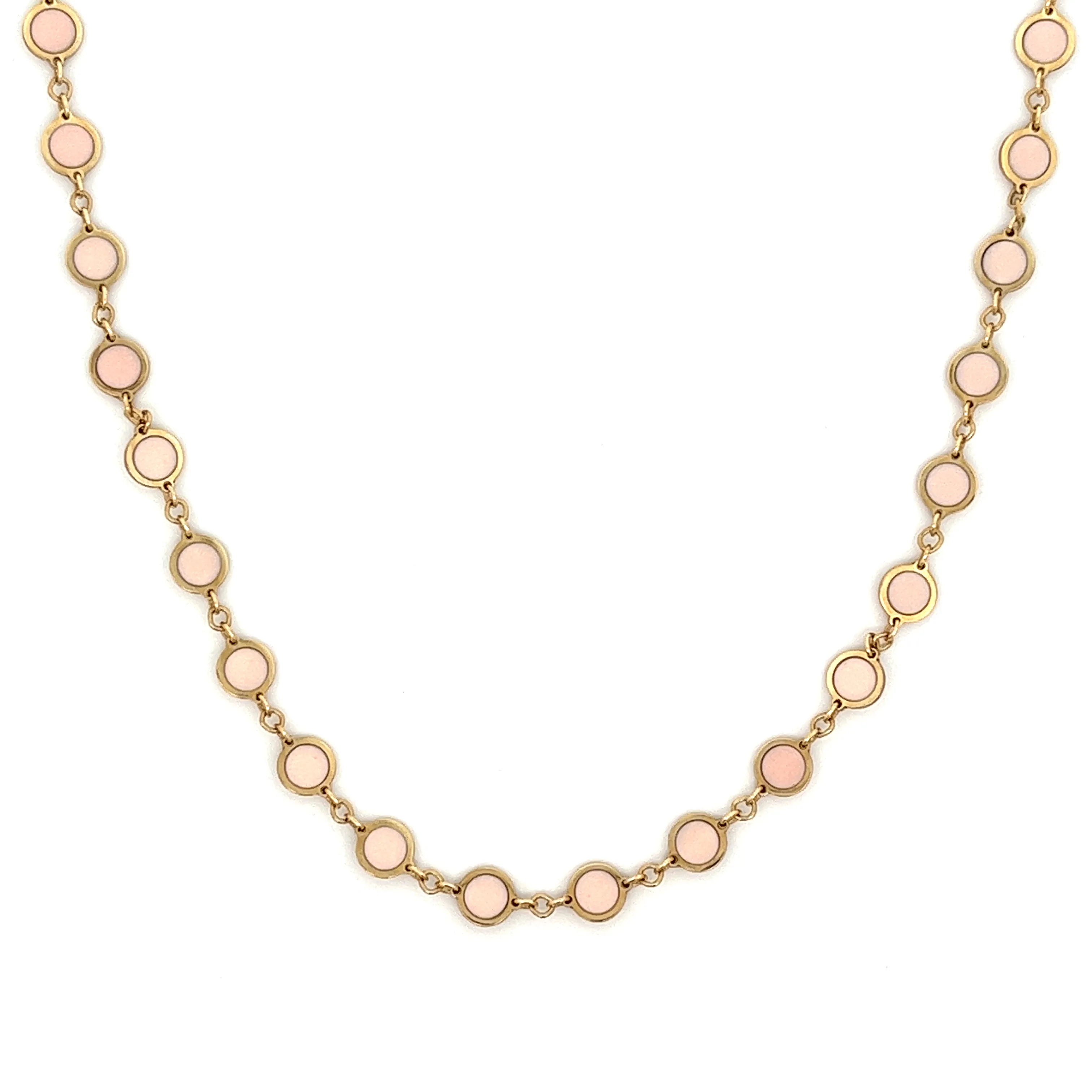 14k Yellow Gold Pink Opal Necklace