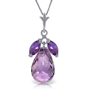 7.2 Carat 14K Solid White Gold Vitally Important Amethyst Necklace