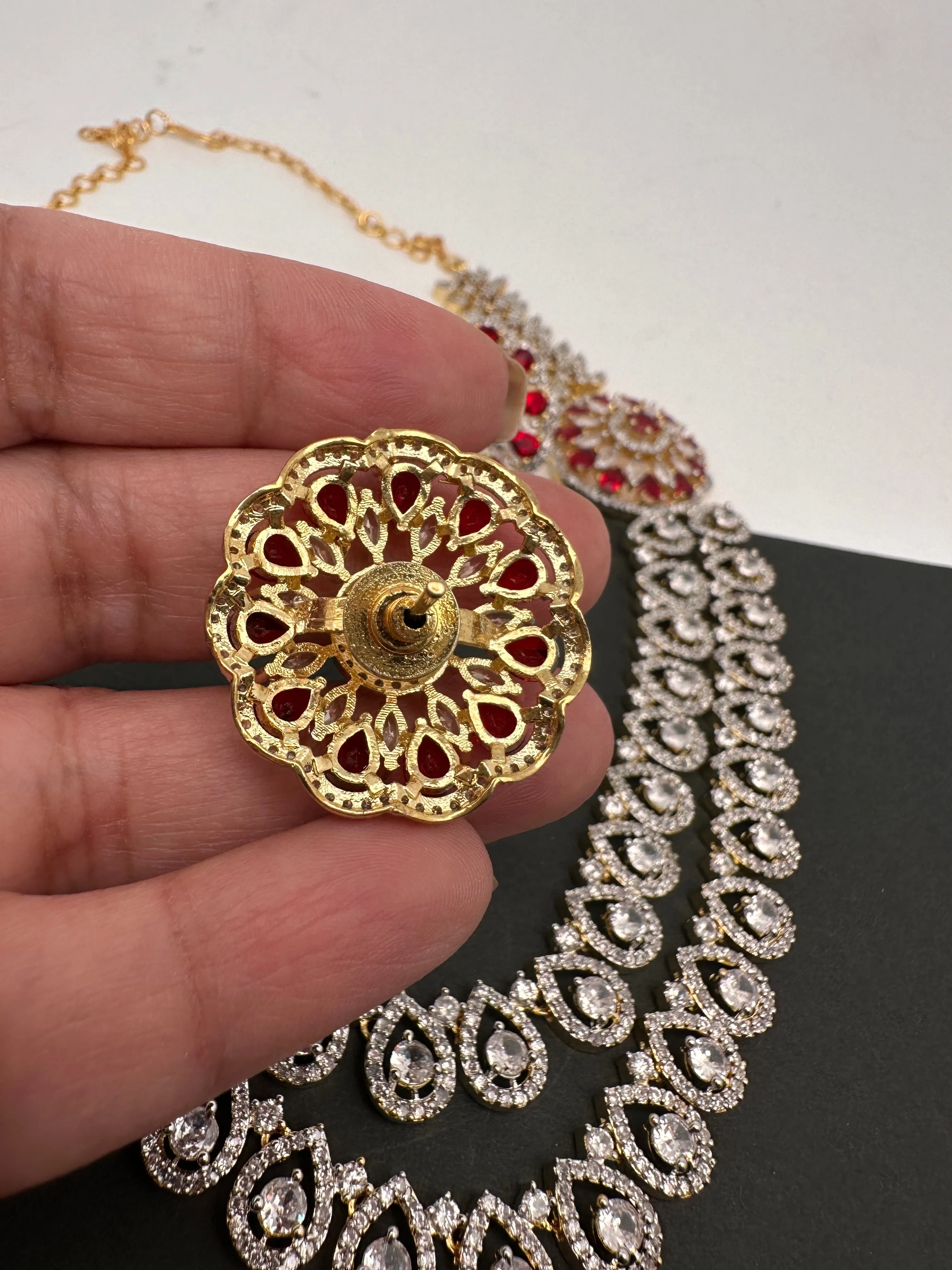 AD Red Stone Short Necklace