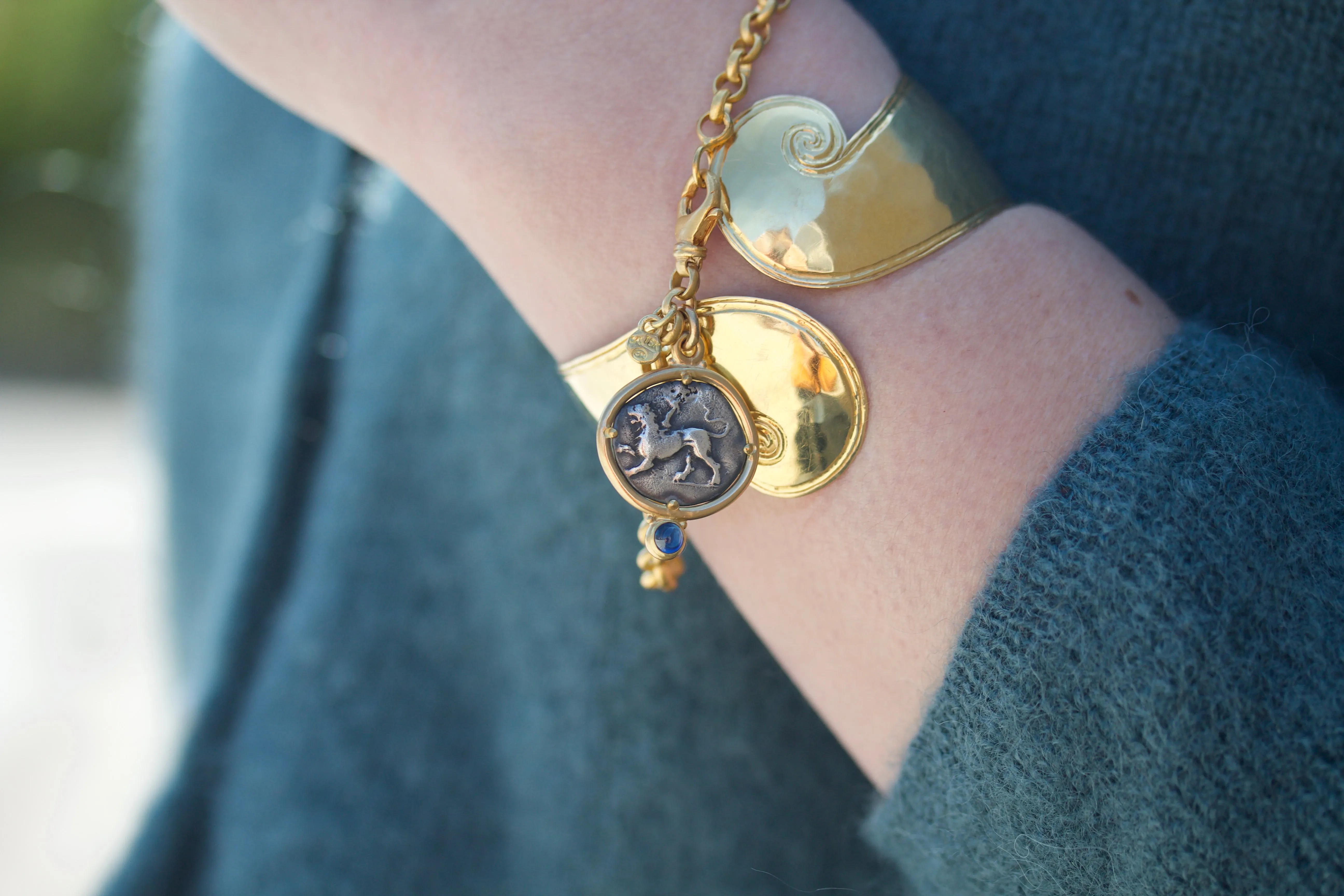 Ancient Greek Coin Charm Bracelet