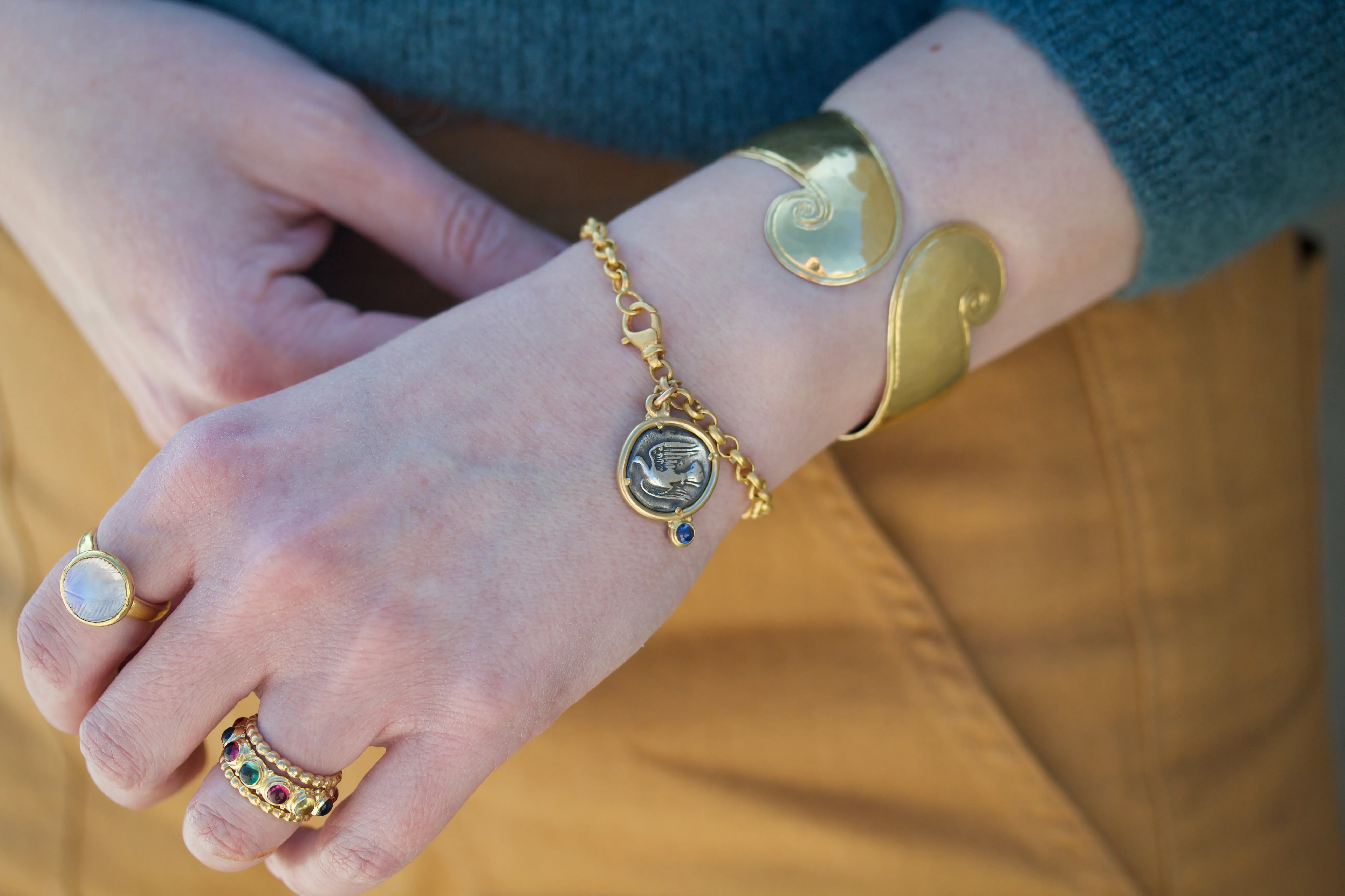 Ancient Greek Coin Charm Bracelet
