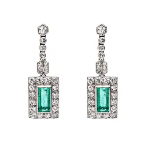 Art Deco Emerald Earrings