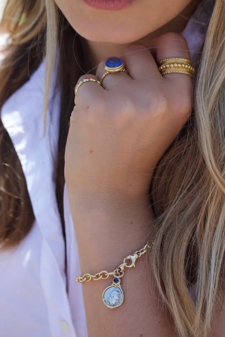 Athena and Horse Coin Bracelet in 18k Gold