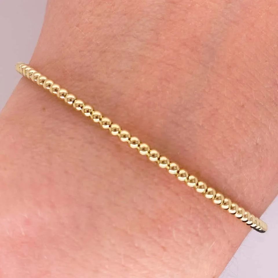 Beaded Cuff Flexible Bangle Bracelet