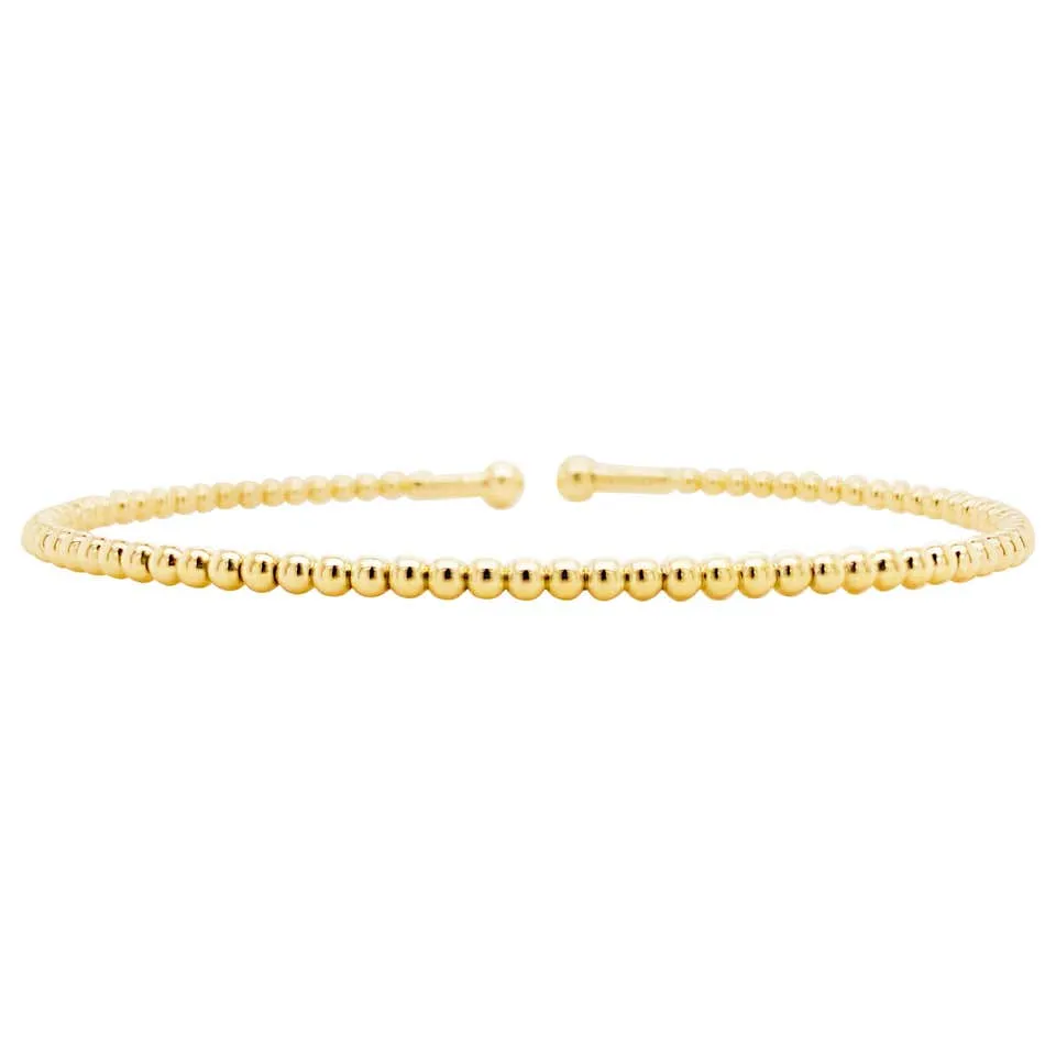 Beaded Cuff Flexible Bangle Bracelet