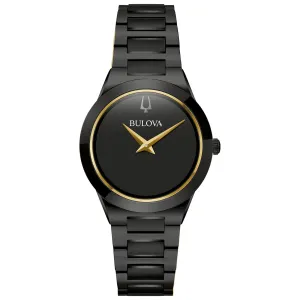 Bulova Millennia Black Dial Black Ion-Plated Stainless Steel Bracelet 32mm - 98L314