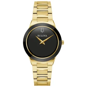 Bulova Millennia Black Dial Gold-Tone Stainless Steel Watch 32mm - 97L175