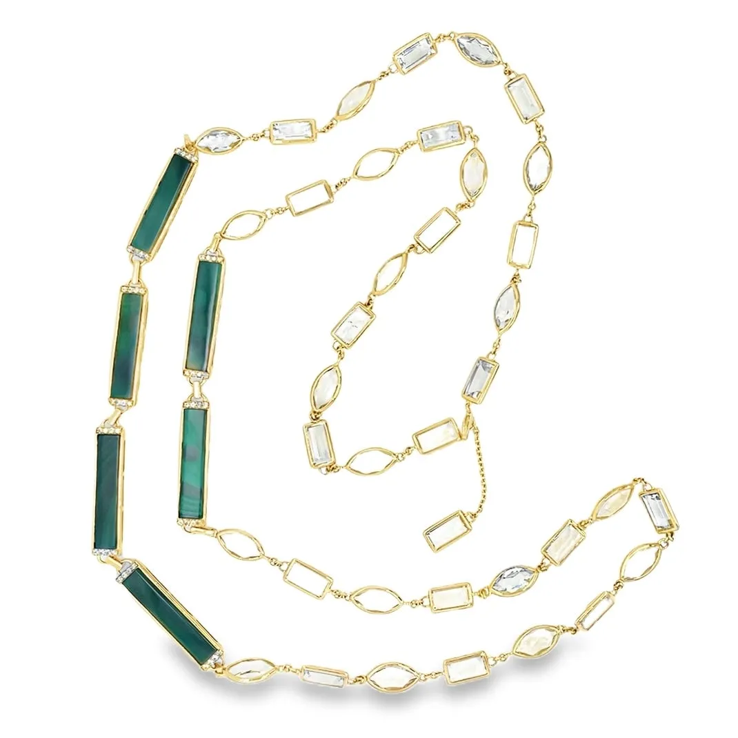 Etho Maria Green Amethyst and Emerald Necklace