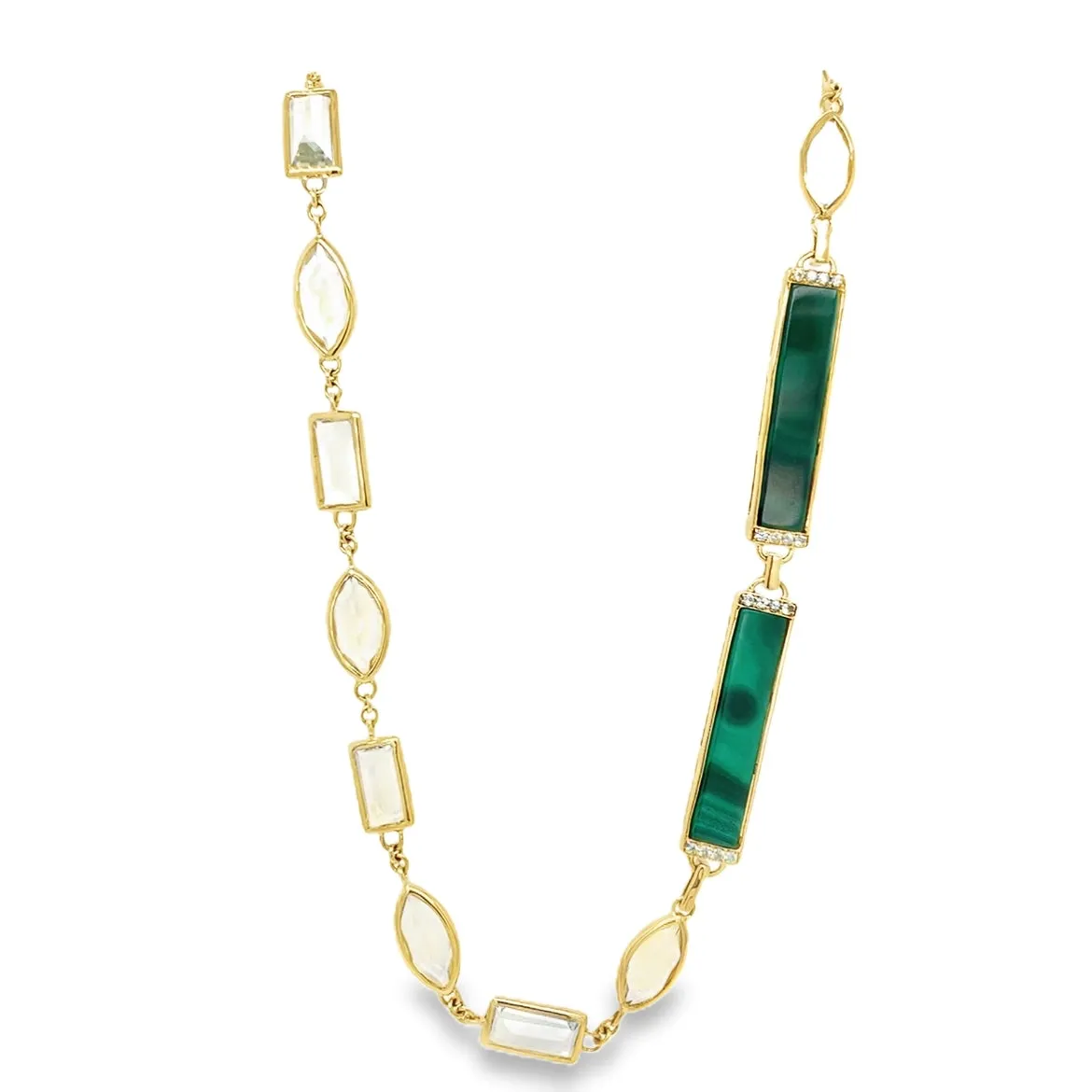 Etho Maria Green Amethyst and Emerald Necklace