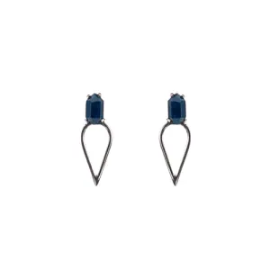 Faceted Stone With Open Teardrop Blue Sapphire