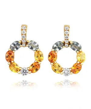 Fancy Sapphire and Diamond Earrings