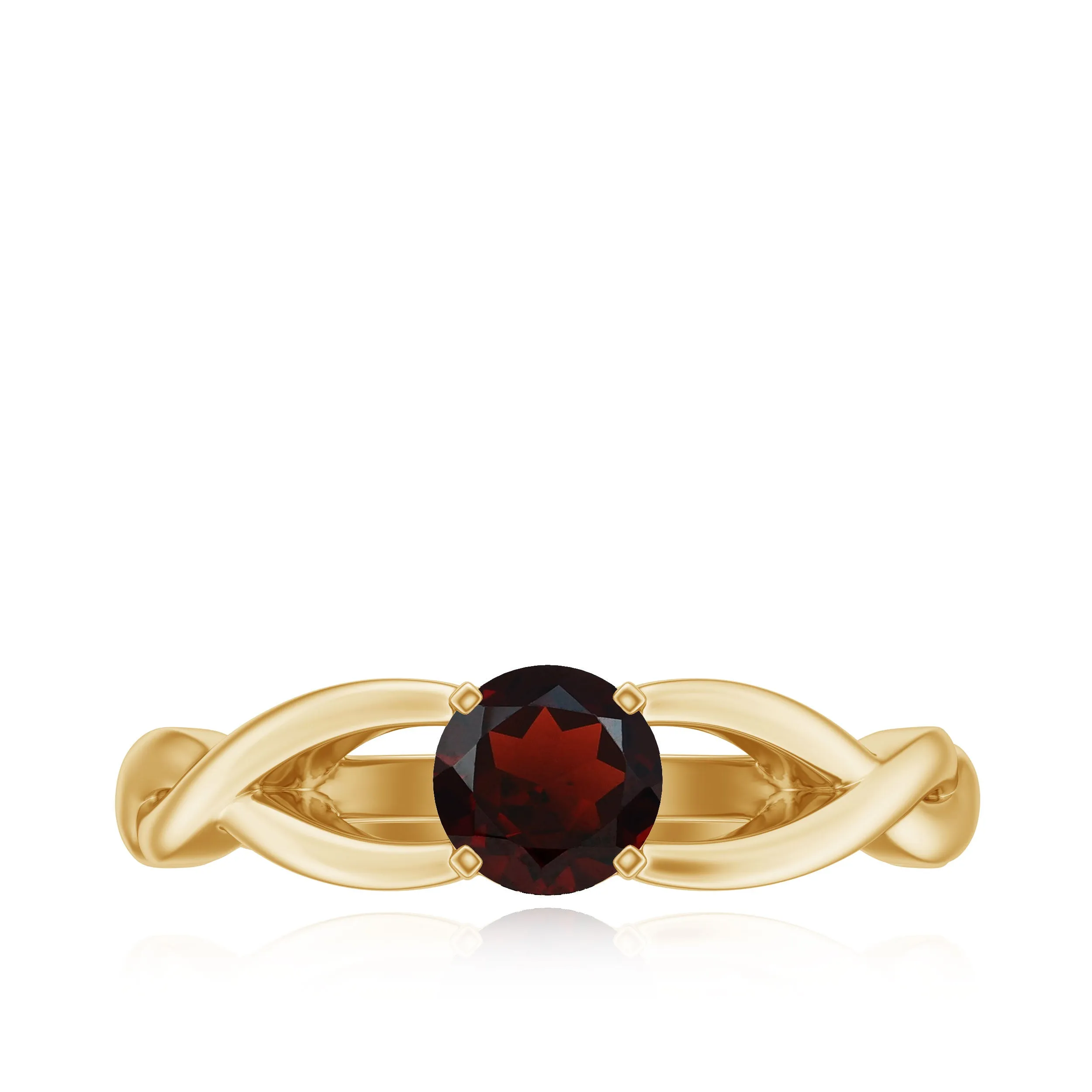 Garnet Solitaire Crossover Promise Ring