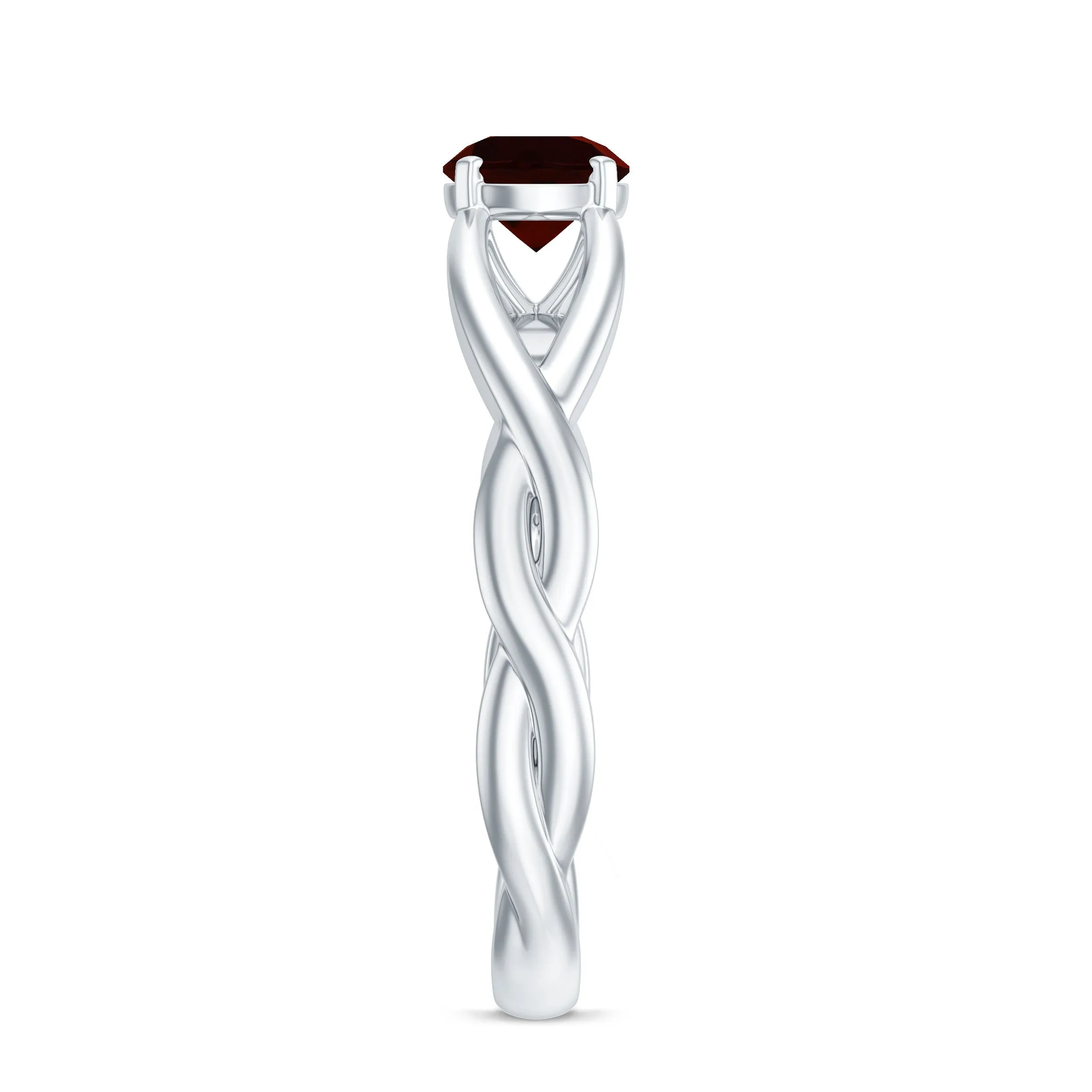 Garnet Solitaire Crossover Promise Ring