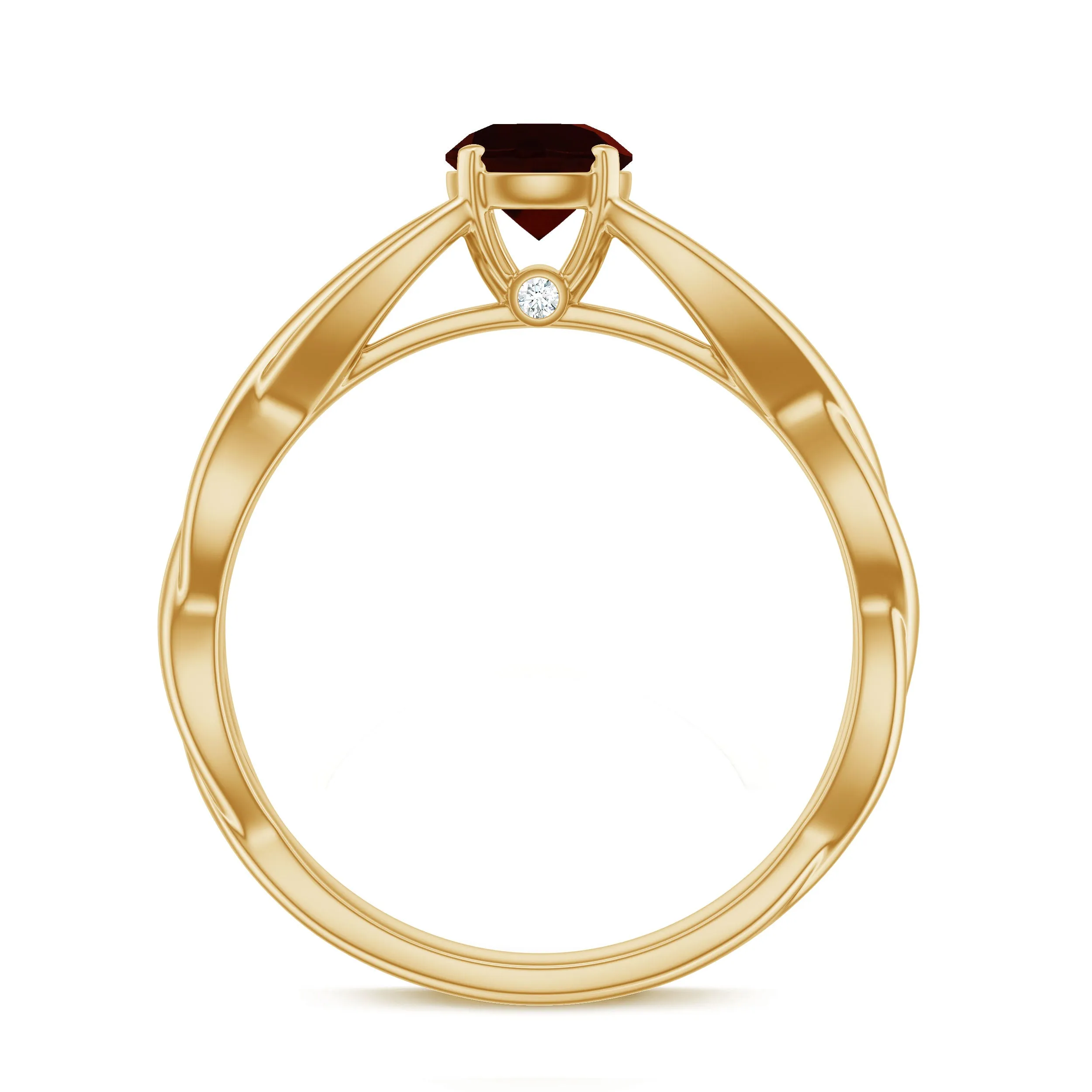Garnet Solitaire Crossover Promise Ring