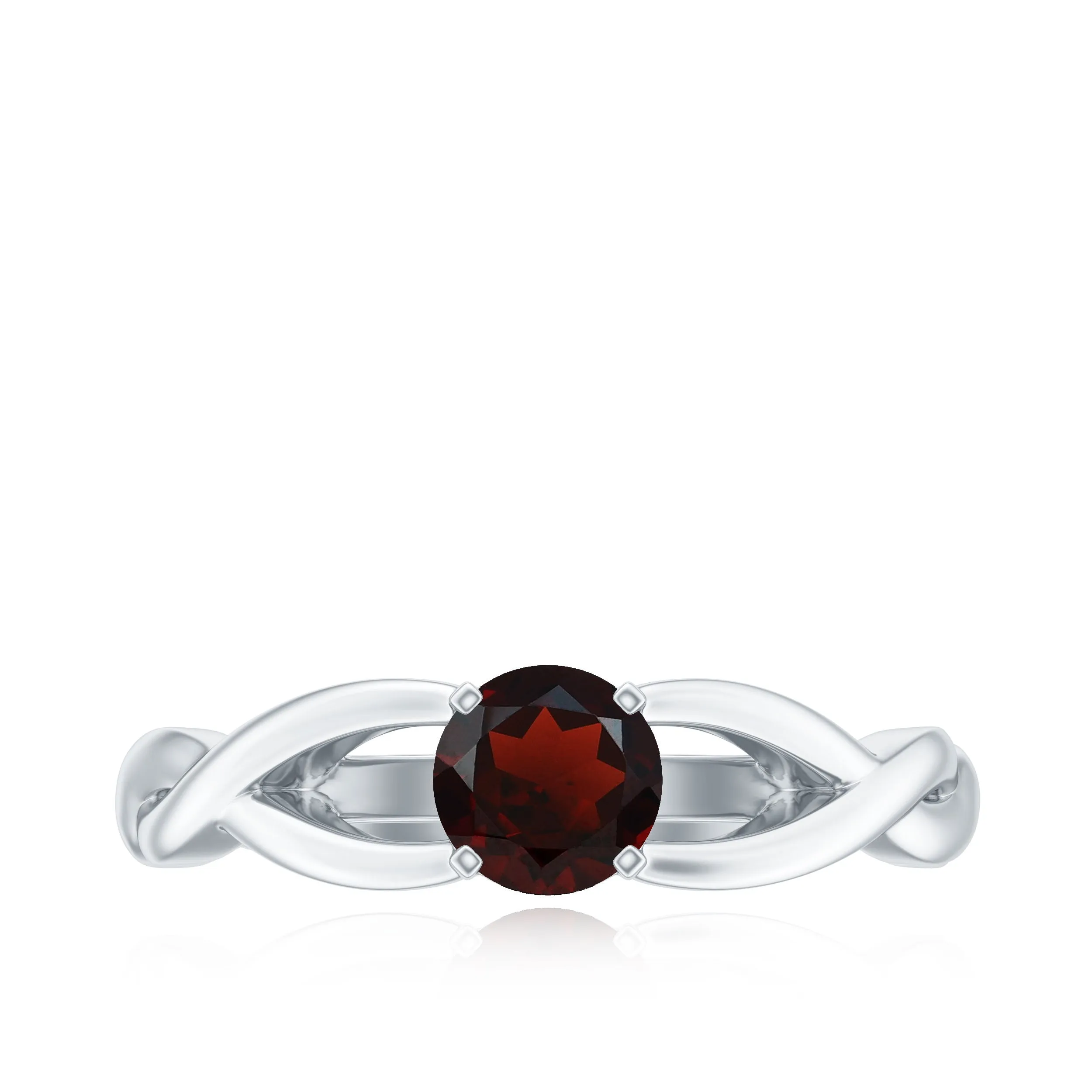 Garnet Solitaire Crossover Promise Ring