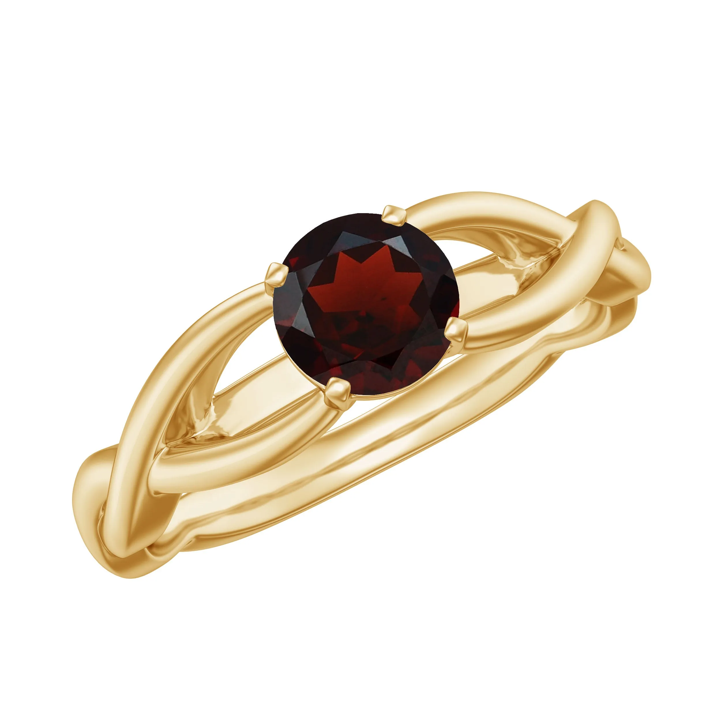 Garnet Solitaire Crossover Promise Ring