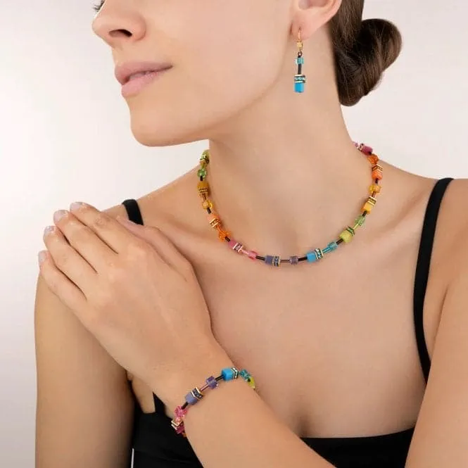 GeoCUBE® Multicolour Rainbow-Gold Bracelet 2838/30-1573