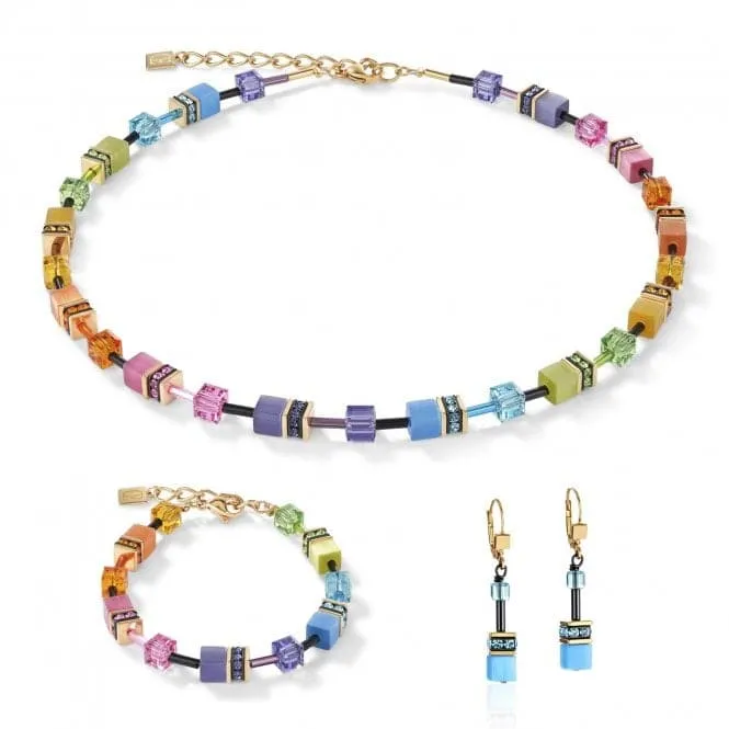 GeoCUBE® Multicolour Rainbow-Gold Bracelet 2838/30-1573