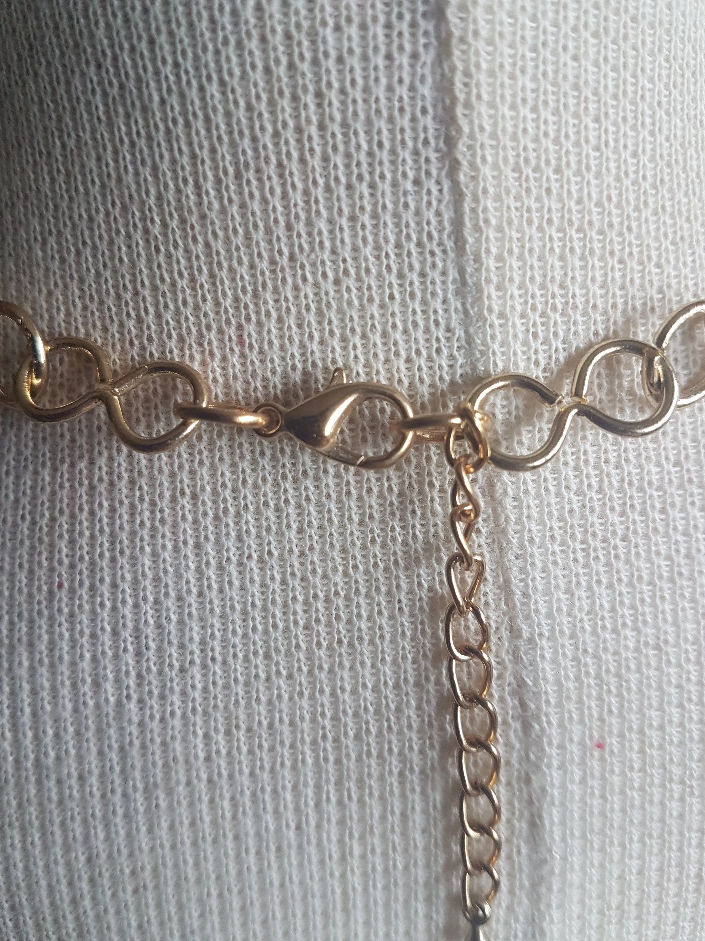 Gold Chain Blue Opal Necklace