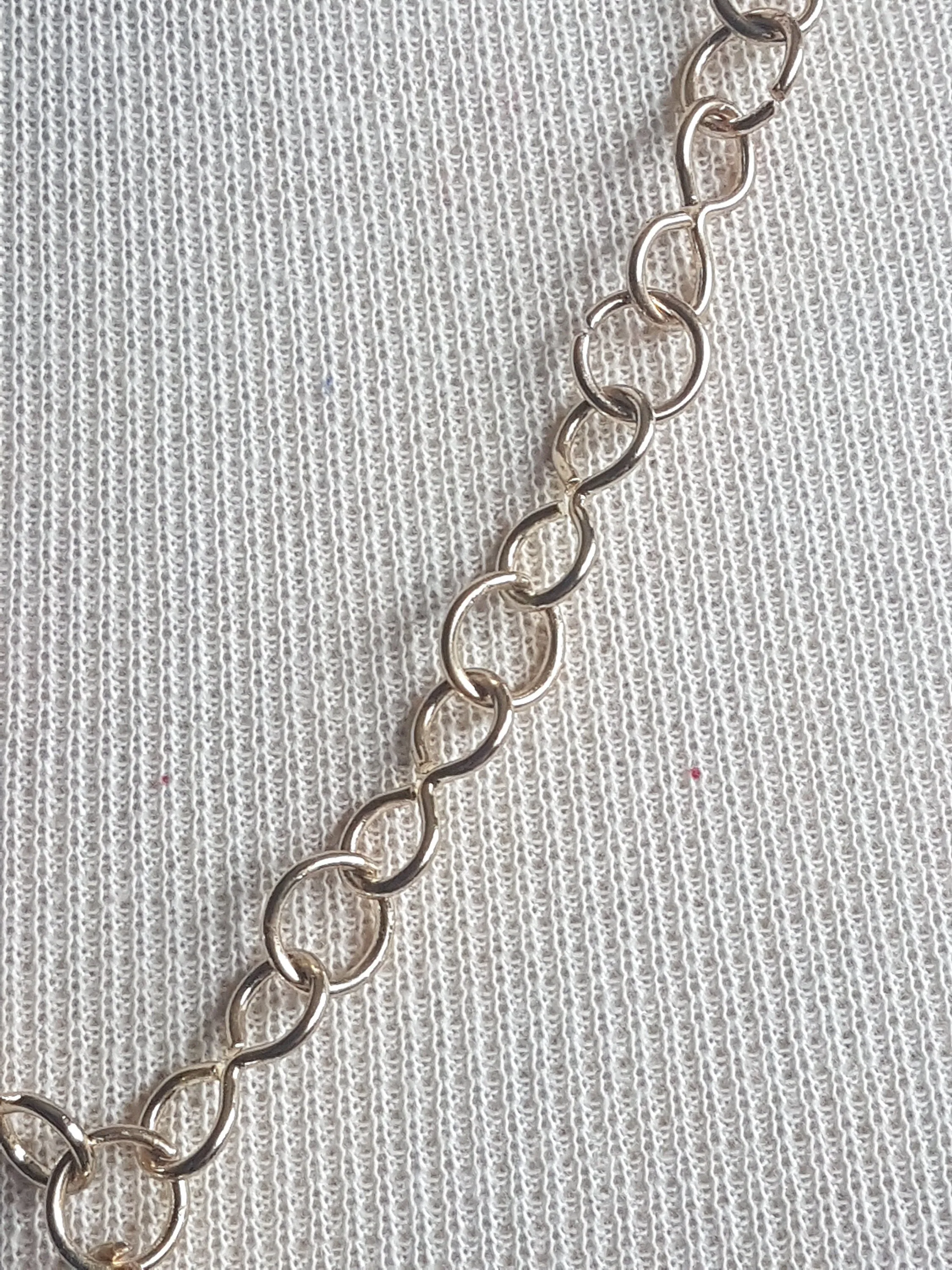 Gold Chain Blue Opal Necklace