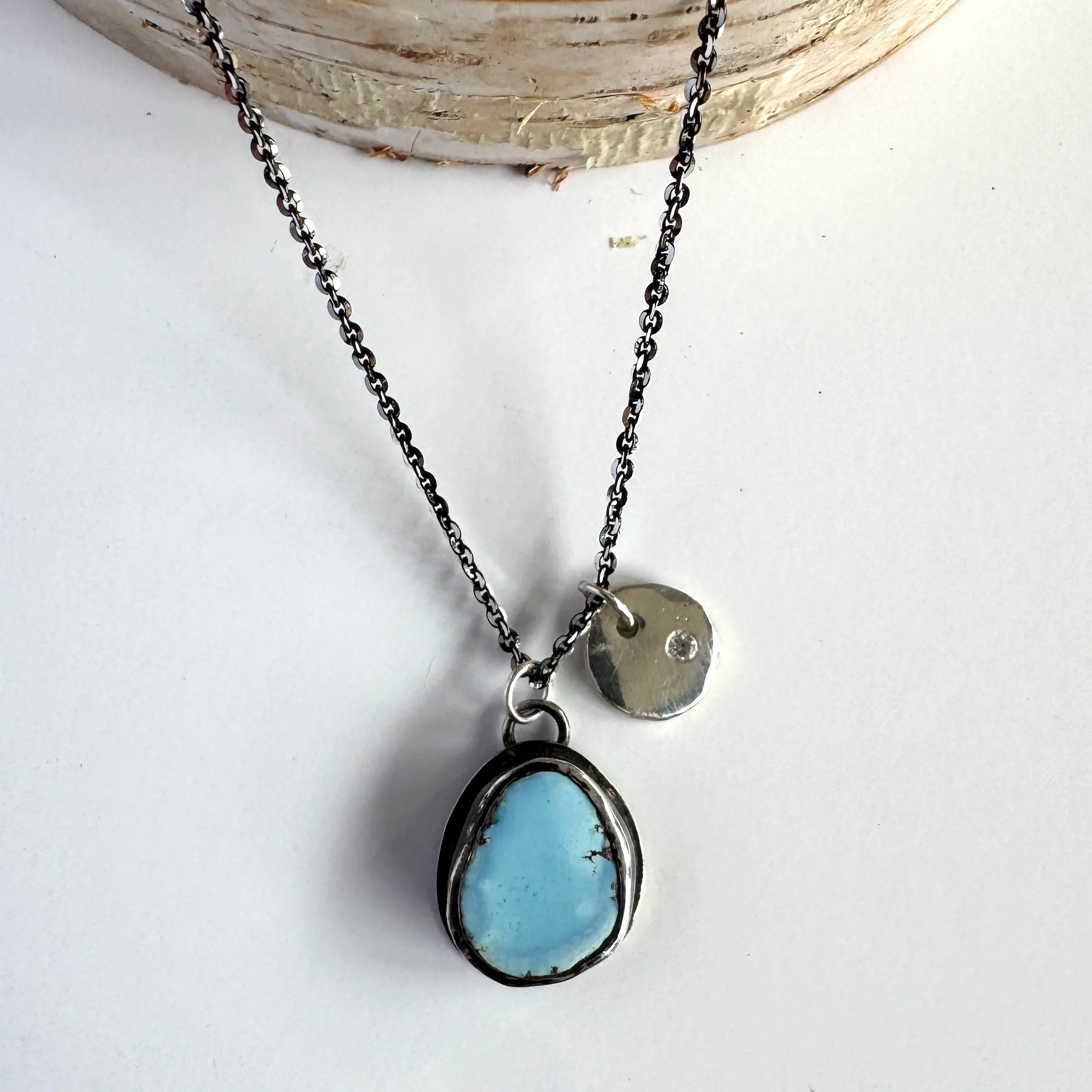 Golden Hills Turquoise Pendant with Diamond Accent