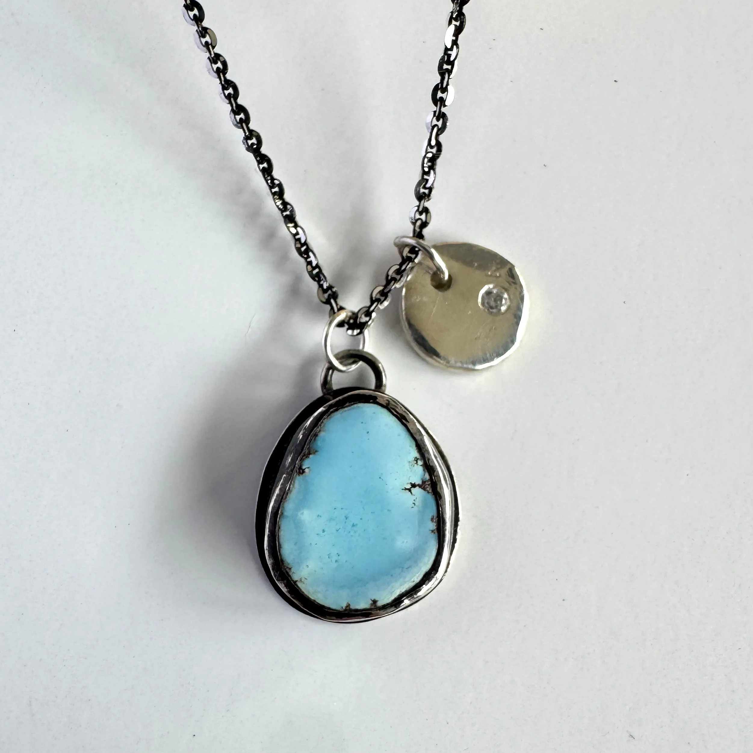 Golden Hills Turquoise Pendant with Diamond Accent