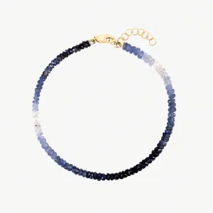 Graduated Blue Sapphire Beaded Bracelet