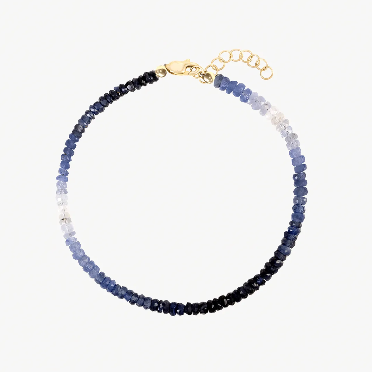 Graduated Blue Sapphire Beaded Bracelet