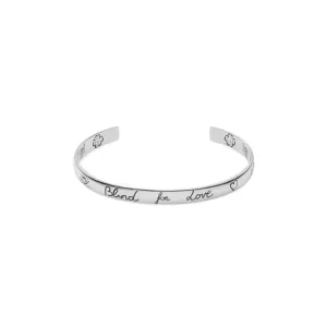 Gucci Sterling Silver 6mm Blind for Love Cuff Bracelet