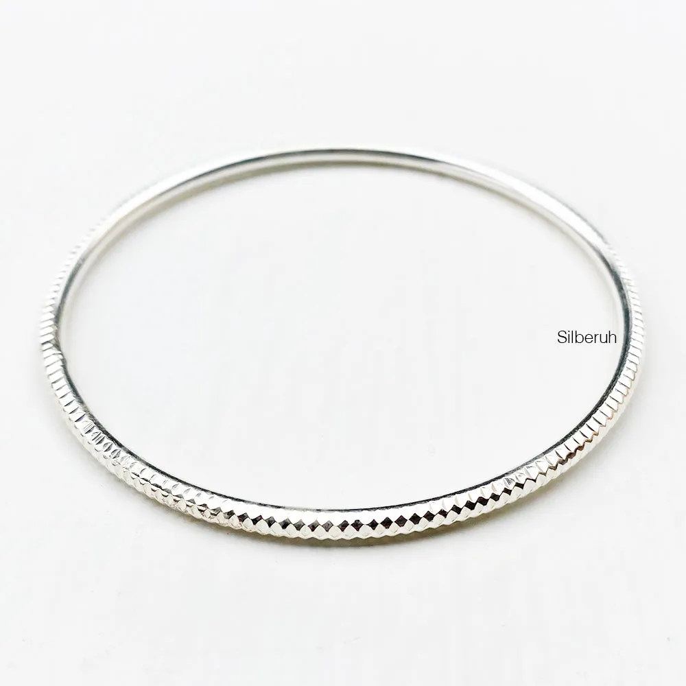Hammered Silver Bangle