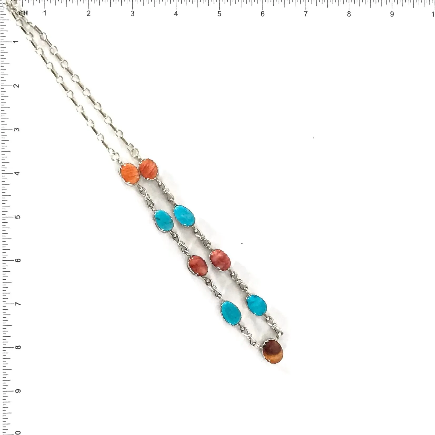 Julia Etsitty Turquoise and Spiny Oyster Shell Necklace and Earring Set