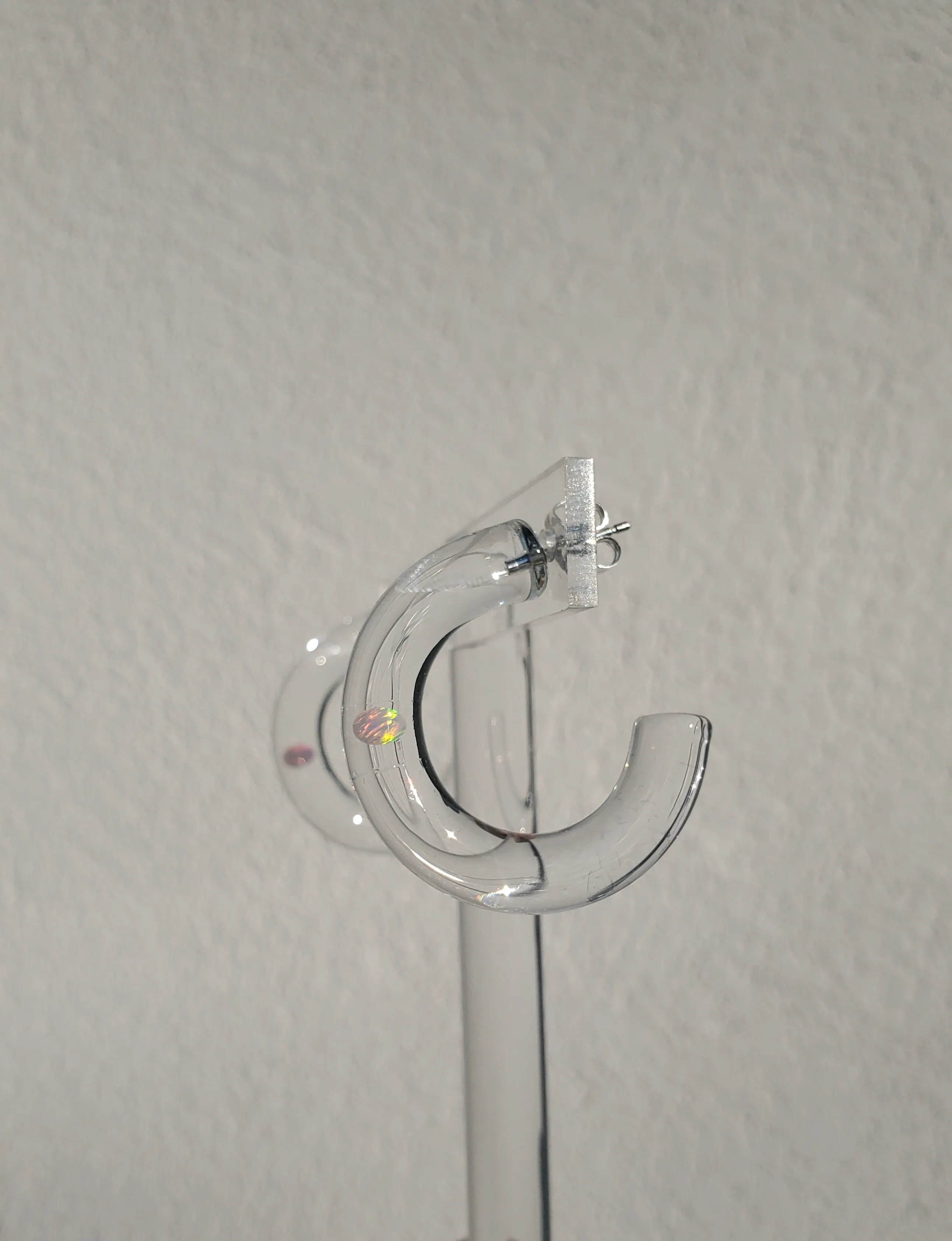 KEANE Gilson Opal Glass Hoops - Clear