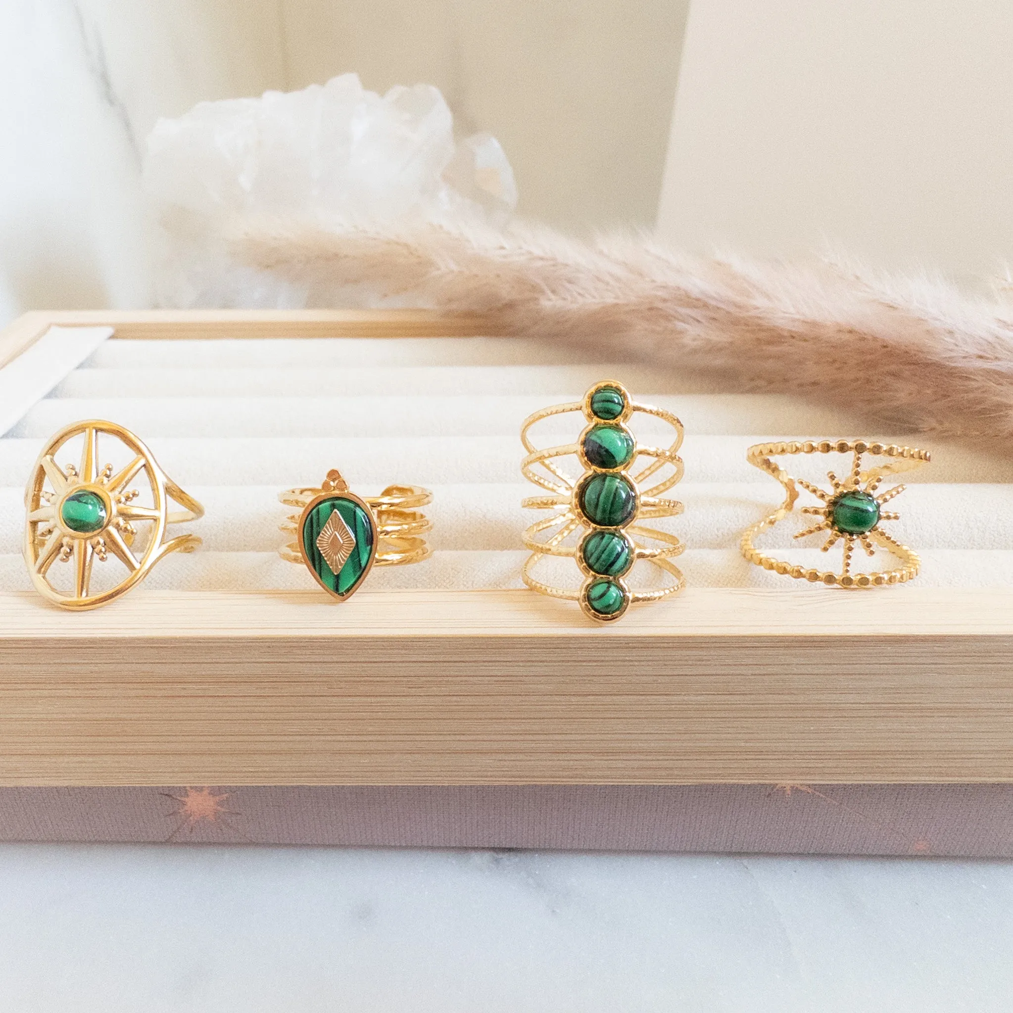 Malachite Marquise Ring