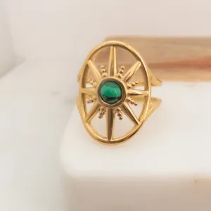 Malachite North Star Ring