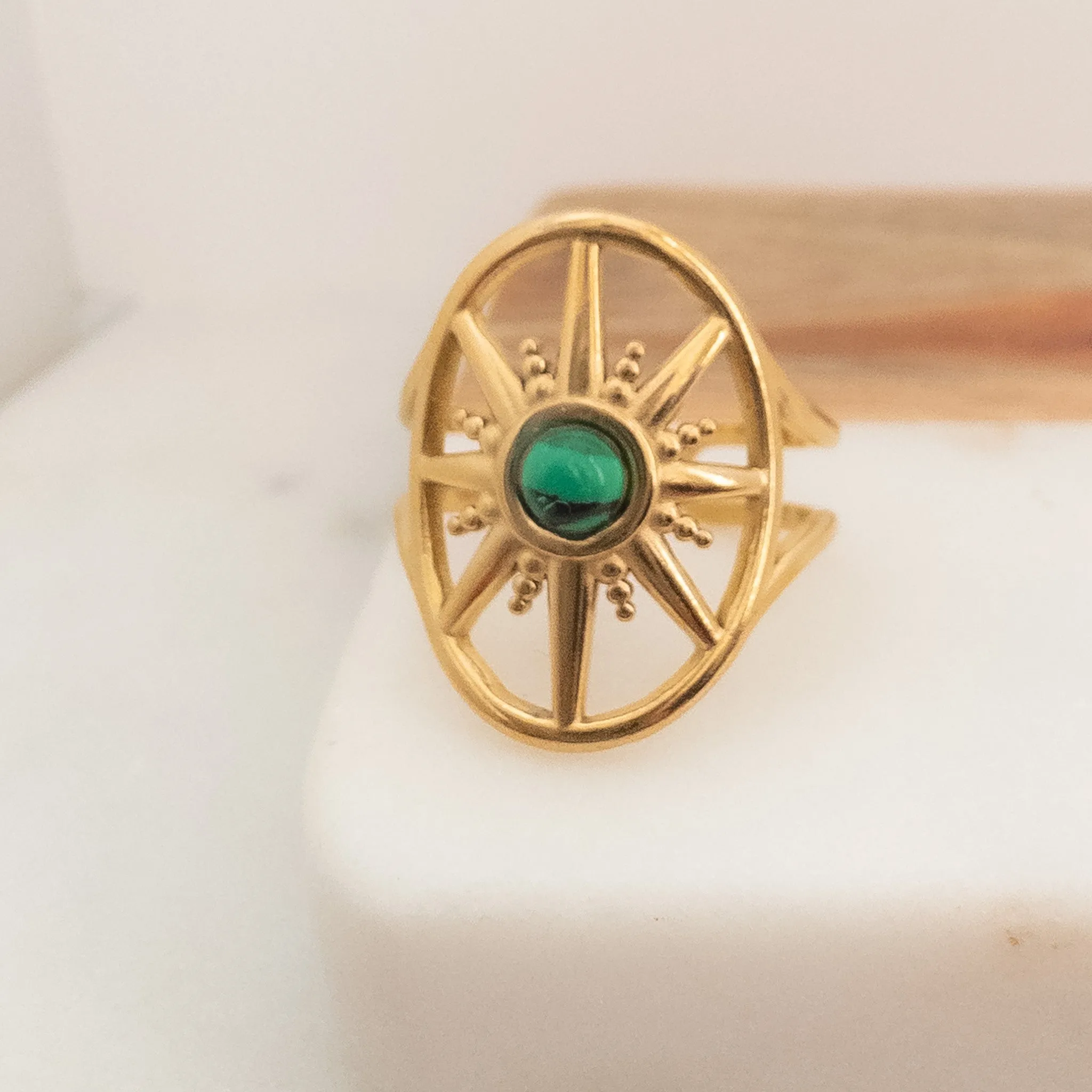 Malachite North Star Ring