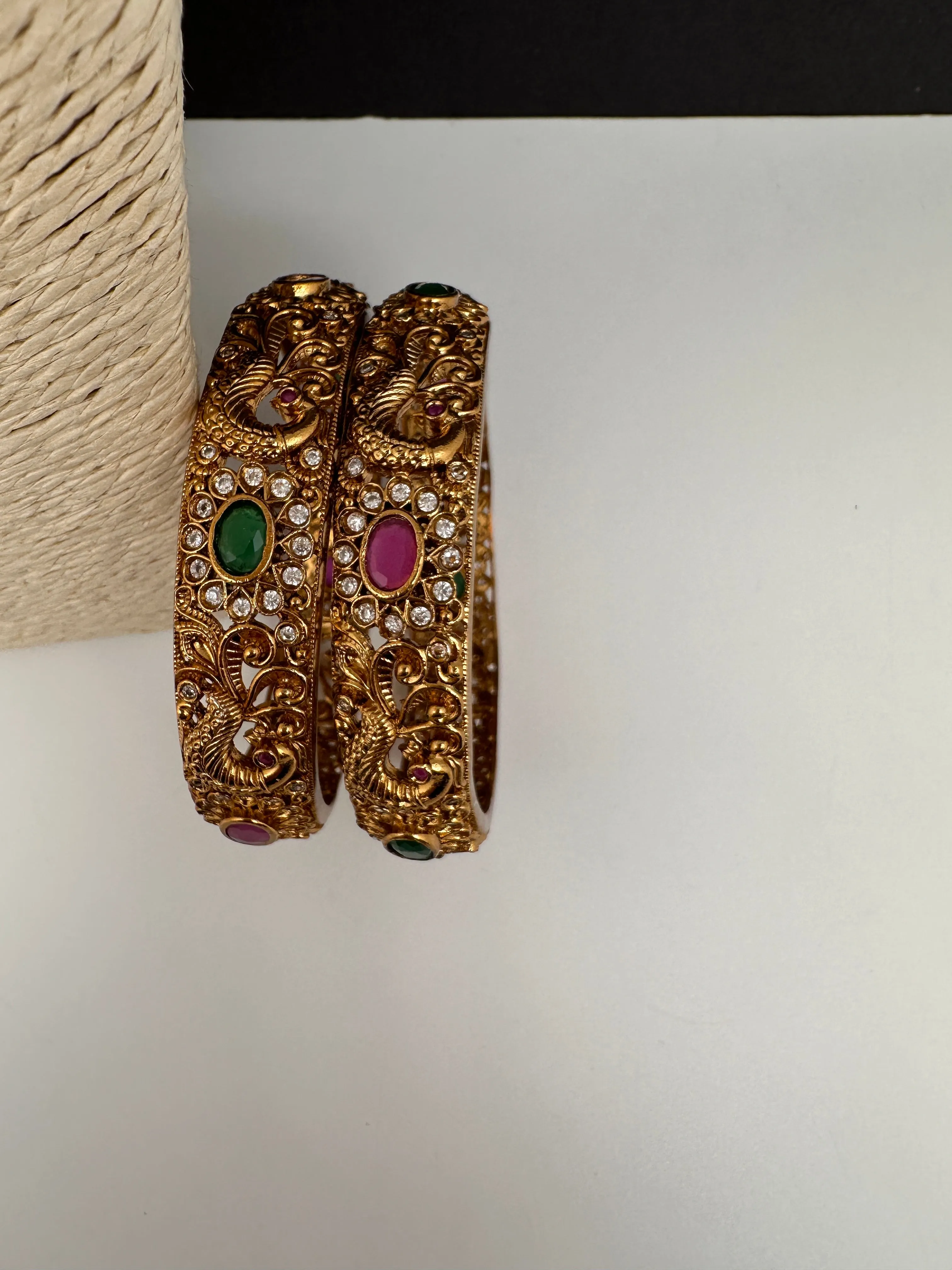 Matte Peacock Multi Color Kada Bangles