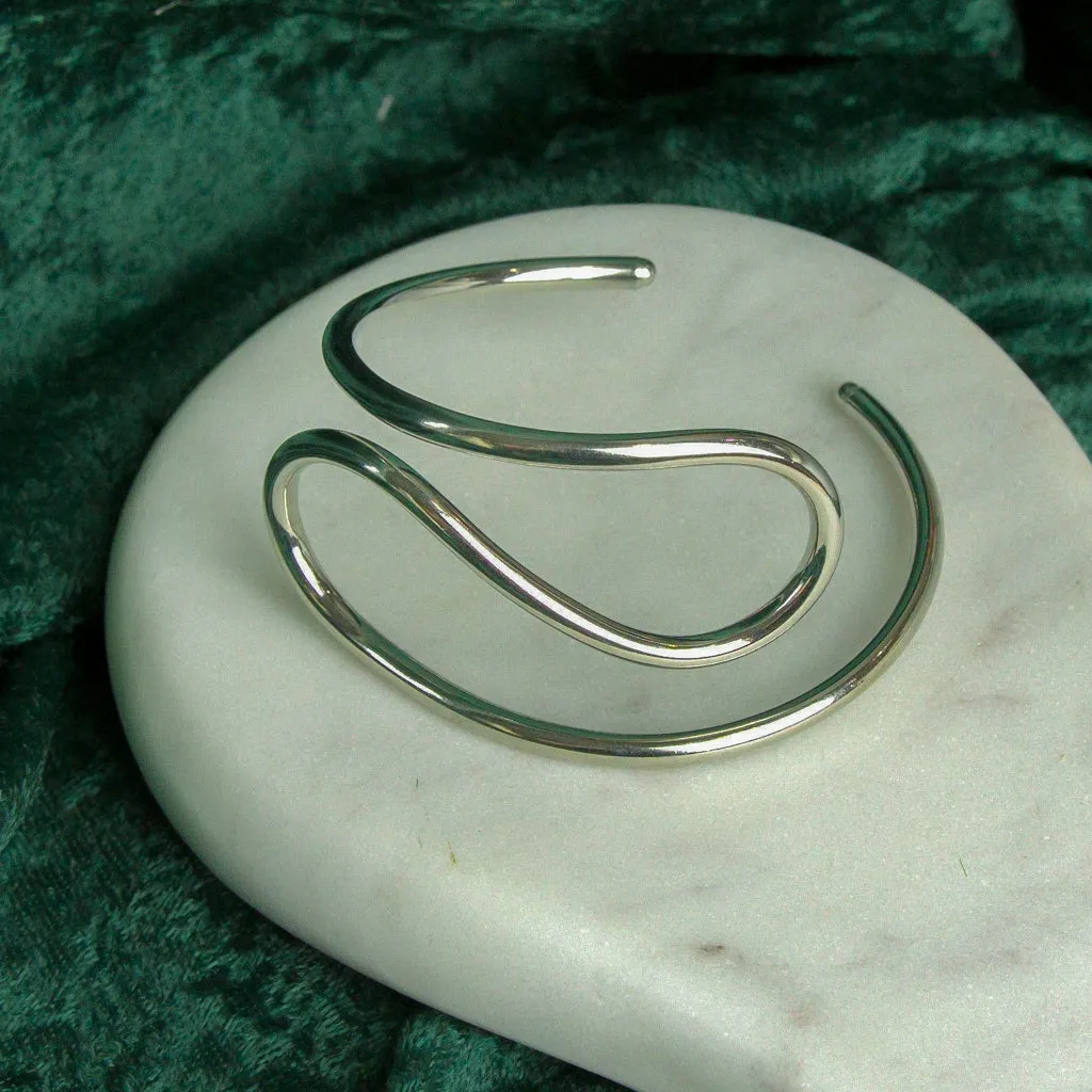Modern Swirl Bangle Bracelet