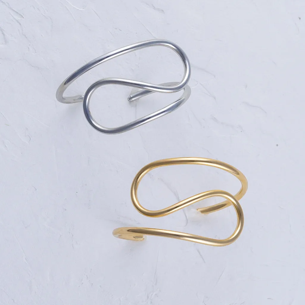 Modern Swirl Bangle Bracelet