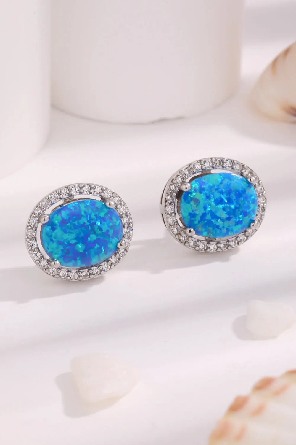 Opal Round Earrings
