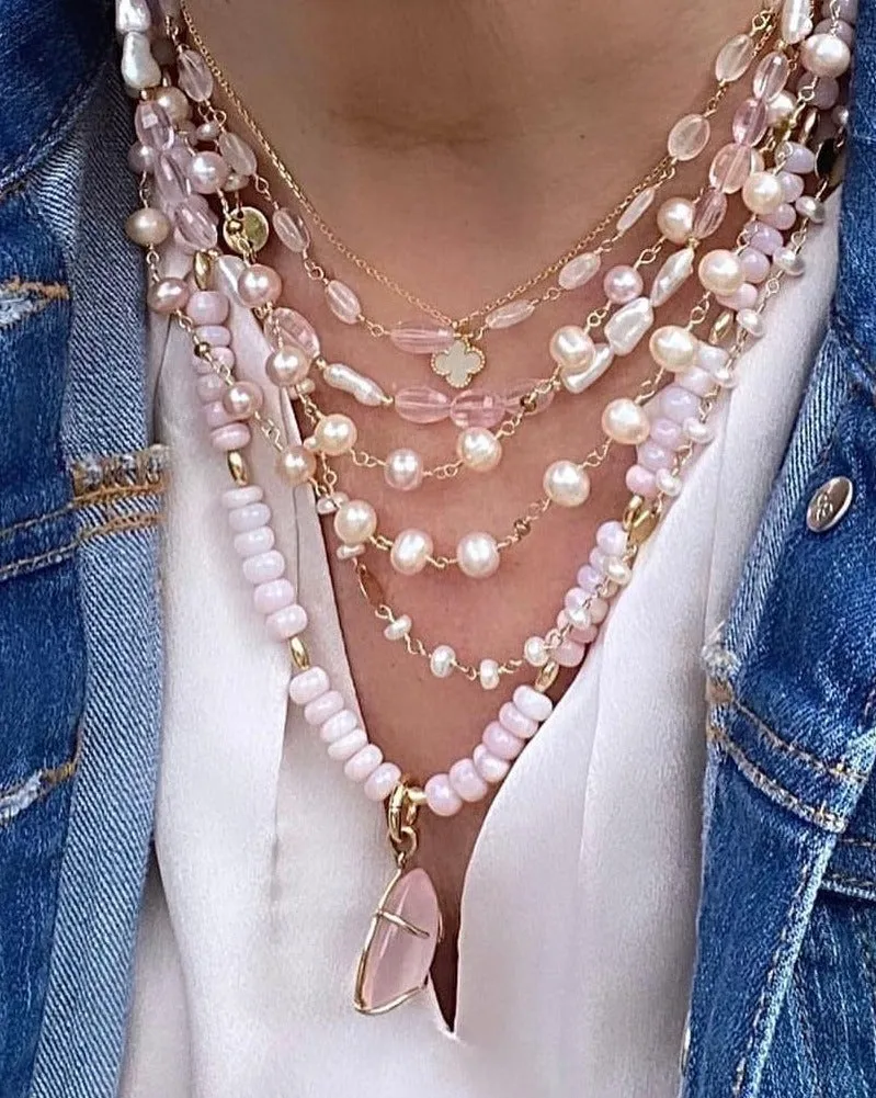 Pink Opal Necklace - Soraya