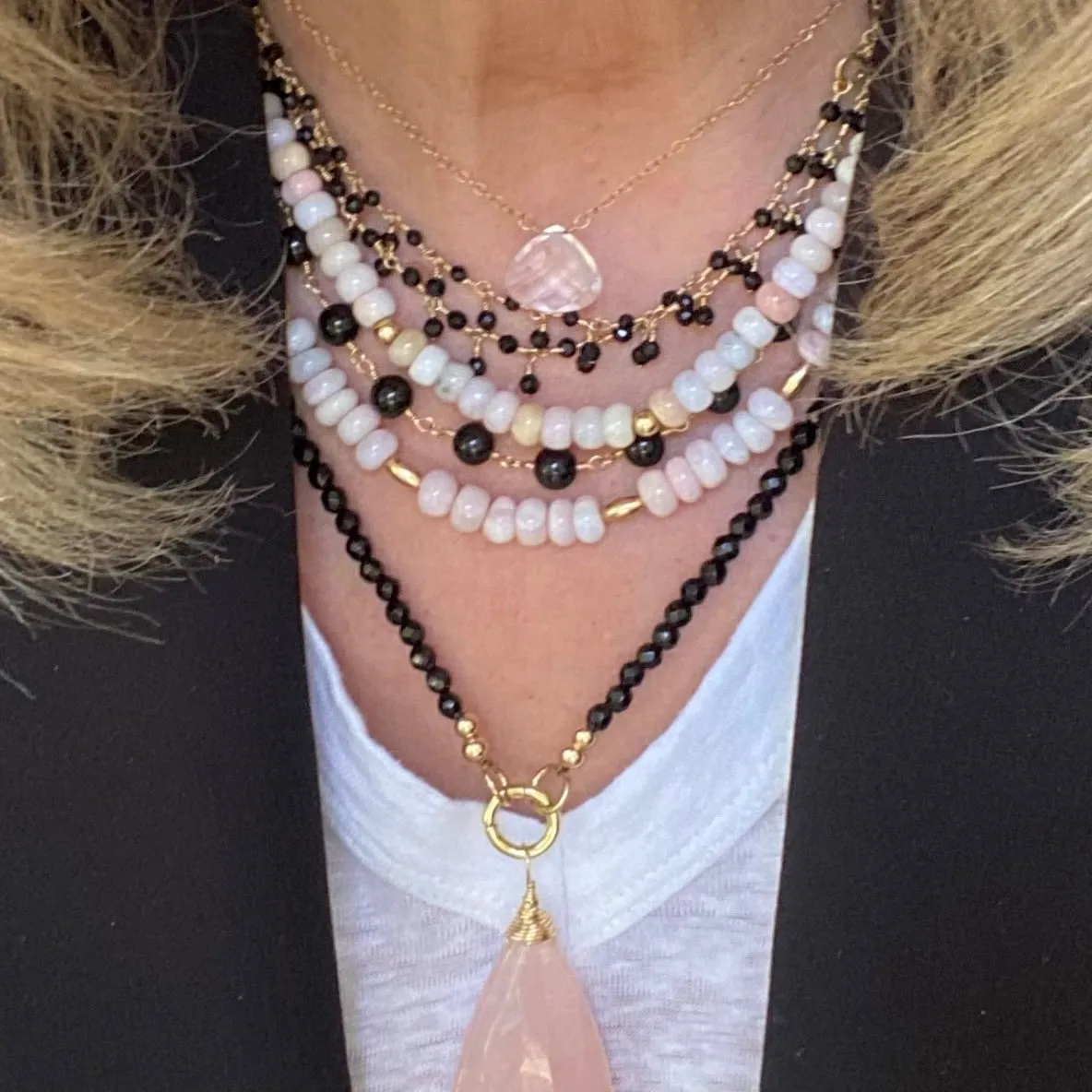Pink Opal Necklace - Soraya