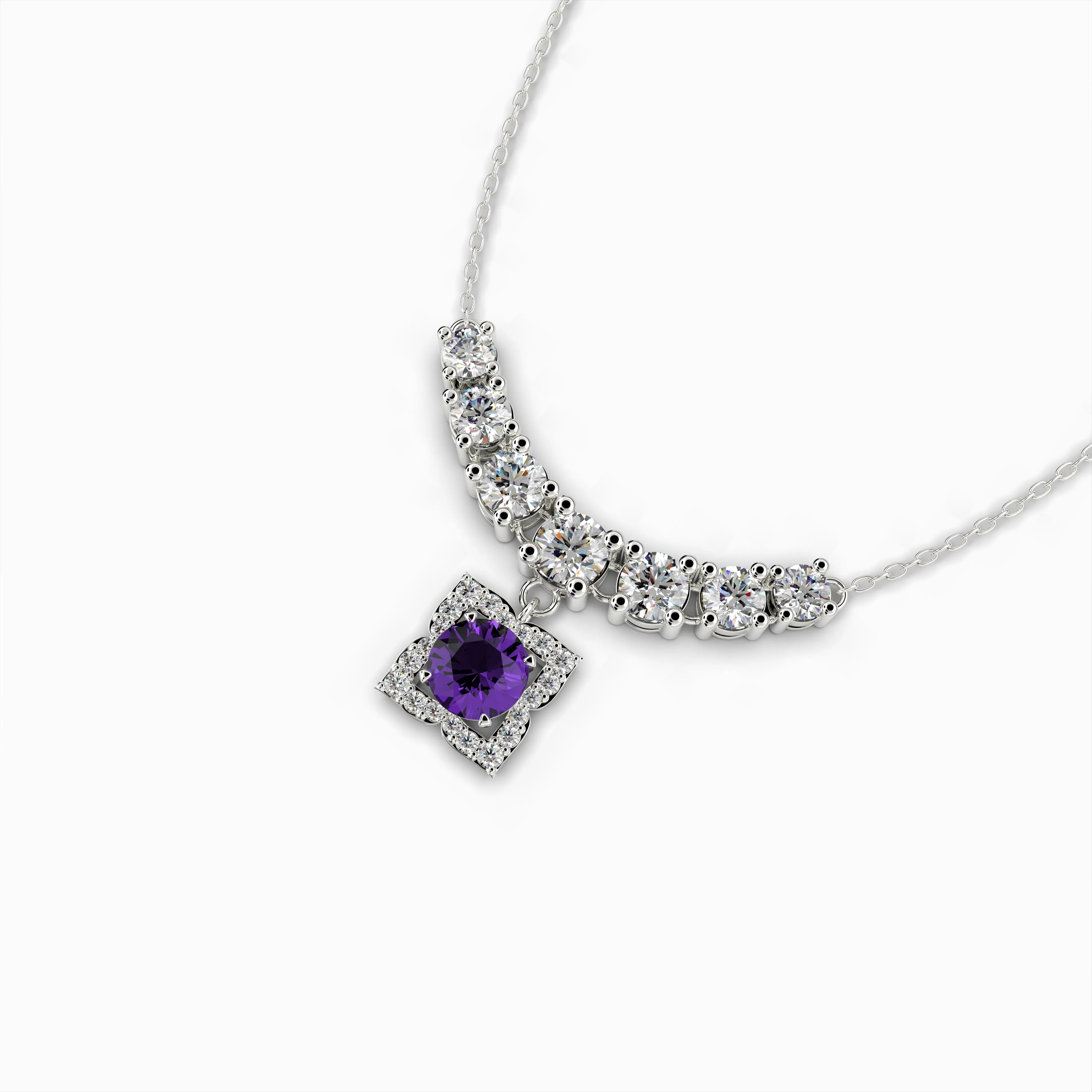 Purple Amethyst Necklace - Addison