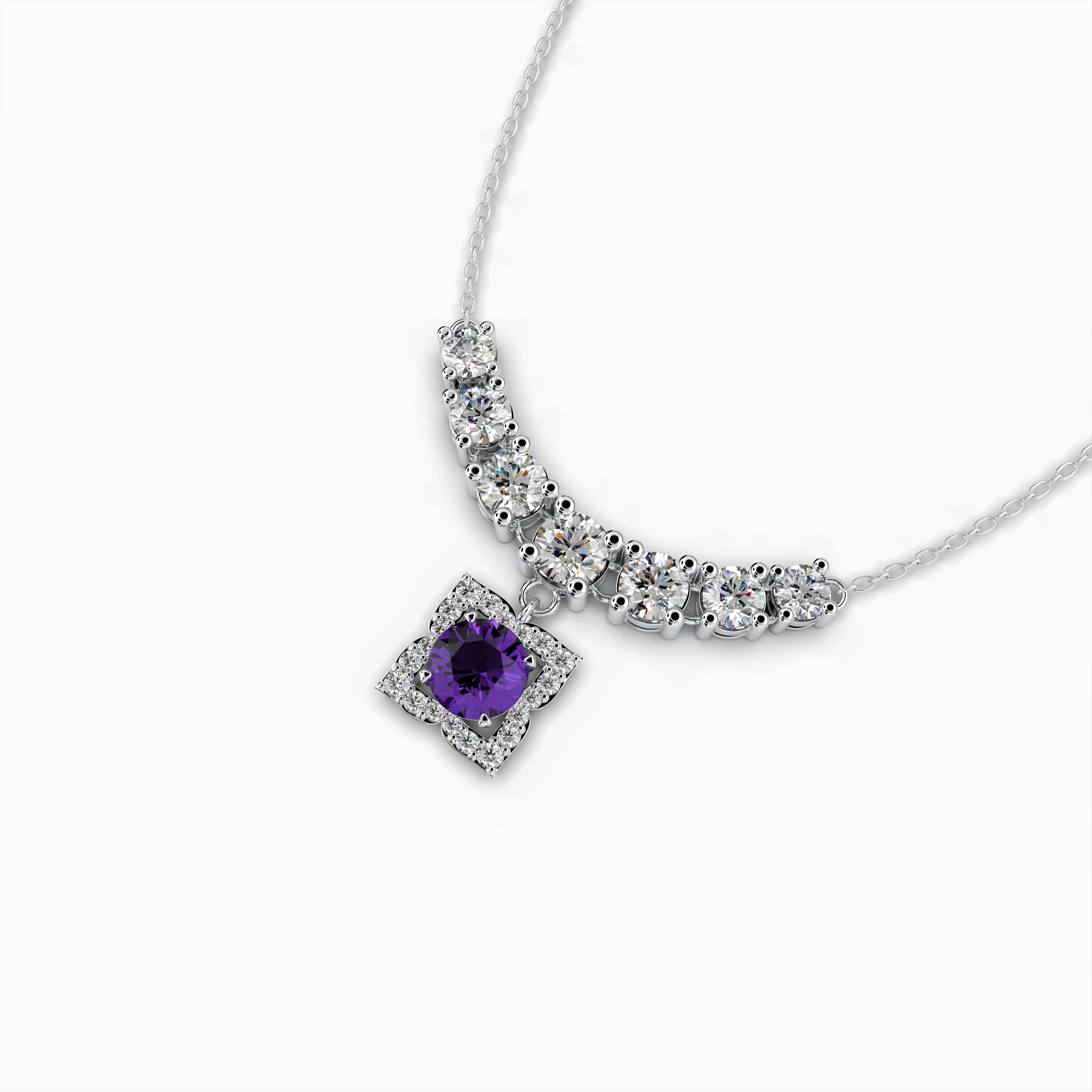 Purple Amethyst Necklace - Addison